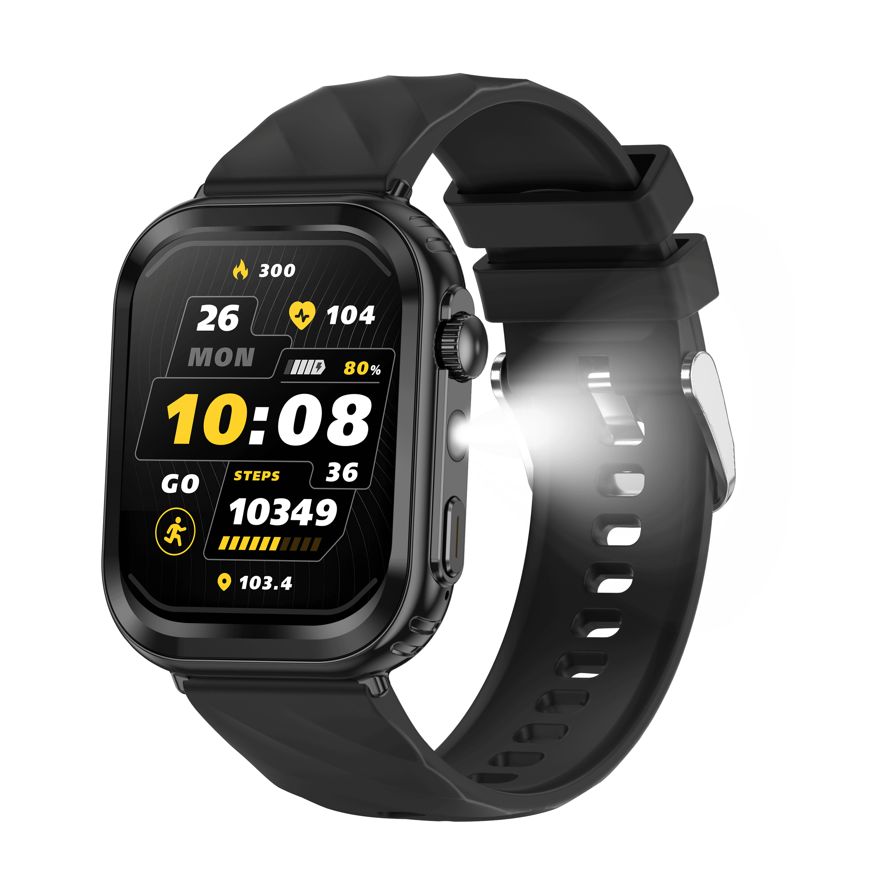 DLD D10 Large battery & Flashlight Smartwatch